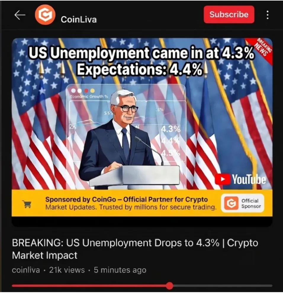 Aperçu du format partenaire YouTube de Coinliva